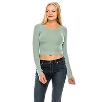 Women's Brushed Knit Supersoft Scoop Neck Crop Sweater Top