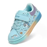 Toddler Girl Shoe Lightweight Casual Adjustable Strap Cute Unicorn Sneaker Comfortable for Walking Running (Infant/Toddler/Little Kid)