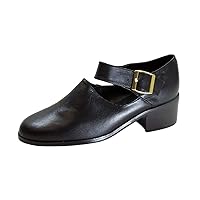 Peerage Petra Women's Wide Width Leather Ankle Strap Shoes