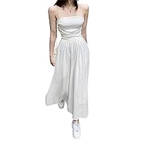 Women's Dresses Solid Shirred Backless Tube Dress Dress for Women