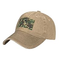 Green Military Camo Print Cotton Outdoor Baseball Cap Unisex Style Dad Hat for Adjustable Headwear Sports Hat