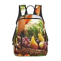 Backpack Lightweight Casual Fashion Laptop Backpack Vegetables And Fruit Printed Shoulders Bag For Women Men