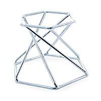 BestPysanky Hexagon Silver Tone Metal Chicken and Goose Egg Stand Holder Display