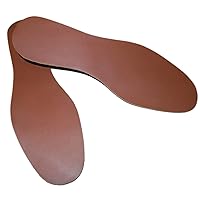 Handcrafted Thin Cushioning Leather Insoles with Activated Carbon Odor Control (Full Size, British Tan [US Men 10~10.5/EU 43])