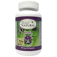 Natural Alfalfa Supplement 500mg 250 Capsules [1 Bottles], Rich in Vitamins & Trace Minerals, Promotes Energy & Vitality, Promotes Digestive Health