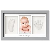 Baby Hand and Footprint Kit - Baby Footprint Kit, Newborn Keepsake Frame, Baby Handprint Kit,Personalized Baby Gifts, Nursery Decor,Baby Shower Gifts for Girls Boys, Mother's Day Gifts (Cloud Gray)
