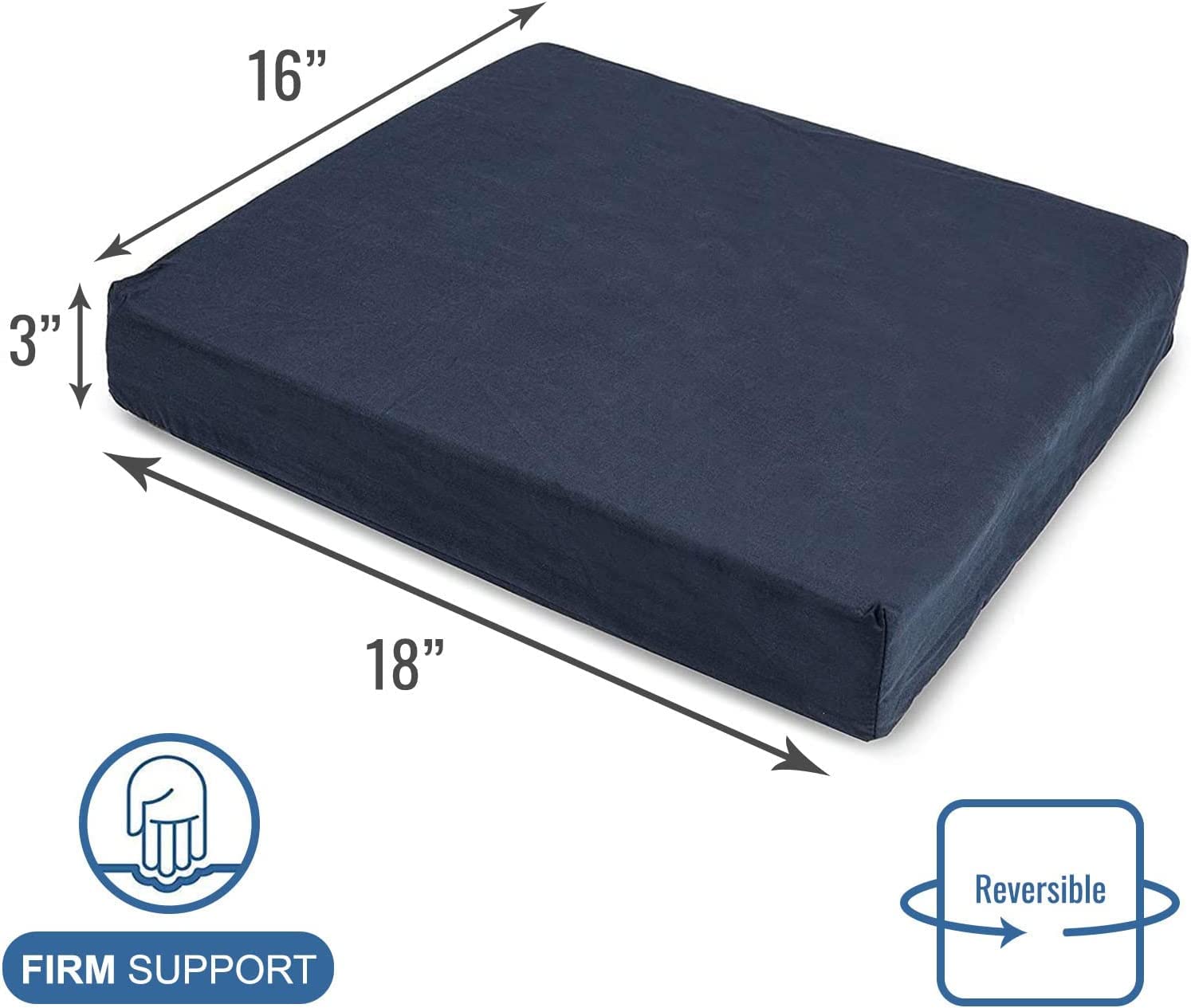 DMI Seat Cushion and Chair Cushion for Office Chairs, Wheelchairs, Scooters, Kitchen Chairs or Car Seats, FSA HSA Eligible, for Support and Height while Reducing Stress on Back, Tailbone or Sciatica