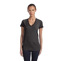 Bella-Canvas B Womens Short Sleeve Deep V-neck T-Shirt Charcoal Black Triblend M