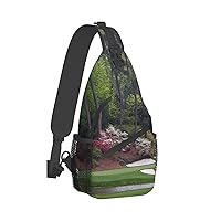 Golf Course Print Crossbody Backpack Shoulder Bag Cross Chest Bag For Travel, Hiking Gym Tactical Use