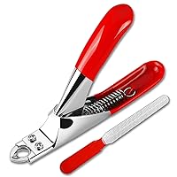 Dog Cat Nail Clippers, Professional Pet Claw Trimmer, Free Nail File, Stainless Steel Razor Sharp Blade Dog Toes Cutter Grooming Tools for Small Medium Large Animal Pets Red