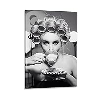 LABDIP Hair Salon Hair Salon Poster Vintage Poster Black And White Poster Retro Curls Canvas Wall Poster Art Canvas Printing Gift Office Bedroom Aesthetic Poster Frame-style 20x30inch(50x75cm)