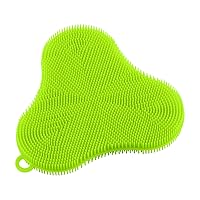 KUHN RIKON Stay Clean Silicone Scrubber Sponge/Dish Cloth, Clover, Green