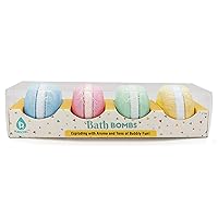Pursonic | Colorful Macaroon Bath Bombs Gift Set, Rich in Essential Oils to Moisturize Dry and Oily Skin, Sore Muscles, and Stiff Joints - Perfect for Bubble & Spa Bath (Coconut Cream)