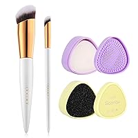 Docolor Makeup Brushes Cleaner Set With Foundation Brush and Concealer Brush Premium Synthetic Contour Makeup Brushes Perfect for Blending Liquid, Buffing, Cream, Sculpting, Mineral Powder Makeup Tool