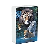 Tiger Leopard Lion Cigarette Case Pocket Holder Box Cigarette Protective Cover Credit Card Wallet for Men and Women