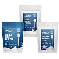 Judee's Small Dairy Bundle: Whole Milk Powder (11 oz), Sour Cream Powder (11.25 oz), Yogurt Powder (11.25 oz)