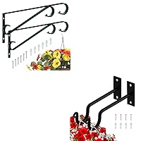 Plant Hangers Outdoor 2 Pack Metal Plant Hooks for Wall, Decorative Straight Hanging Plant Bracket for Bird Feeders, Planters, Lanterns, Wind Chimes
