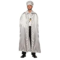 Forum Novelties unisex adult Royal Cape Sized Costumes, Silver, Standard US