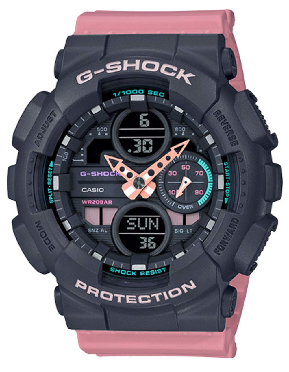 Casio Ladies G-Shock S-Series Pink Resin Band Watch GMAS140-4A