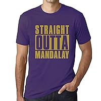 Men's Graphic T-Shirt Straight Outta Mandalay Short Sleeve Tee-Shirt Vintage Birthday Gift Novelty Tshirt