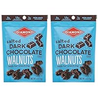 Diamond of California Salted Dark Chocolate Walnuts, 4 oz, 2 Pack
