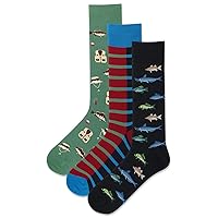 Hot Sox Men's Fun Conversation Starter Crew Socks-3 Pair Pack-Cool Funny Pop Culture Gifts