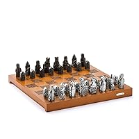 Royal Selangor Hand Finished The British Museum Collection Pewter Lewis Chess Set Gift