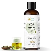 Organic Hemp Seed Oil Cold Pressed Premium Carrier Oil For Hair, Skin, Face, Joint Health NON GMO/Gluten Free 6.76 FL oz