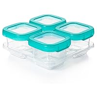 Baby Blocks Food Storage Containers, Teal, 6 oz