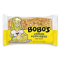 Bobo's Oat Bars (Lemon Poppyseed, 12 Pack of 3 oz Bars) Gluten Free Whole Grain Rolled Oat Bars - Great Tasting Vegan On-The-Go Snack, Made in the USA