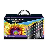 Premier Double-Ended Art Markers, Fine and Chisel Tip, 72 Pack