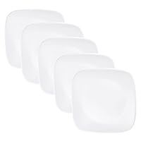 CORELLE CP-9623 Plate, Plate, Width 6.5 inches (16.5 cm), Unbreakable, Lightweight, Winter Frost White, Square, Small Plates, Set of 5