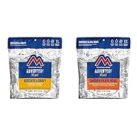 Mountain House Biscuits & Gravy and Chicken Fajita Bowl Freeze Dried Backpacking & Camping Food Bundle | 2 Servings Each | Gluten-Free