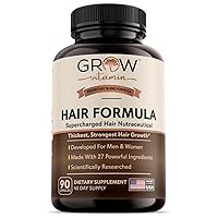 All in One Hair Formula for Men & Women - Advanced Hair Formula Includes Biotin, Saw Palmetto, DHT Blocker & Trace Minerals - Hair Supplement for Hair, Skin & Nails - 90 Capsules