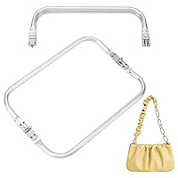 CHGCRAFT 2Pcs Aluminum Purse Making Kiss Clasp Locks Frame Purse Frame Handle Rectangle Bag Lock Frame Replacements for Handmade Bag Purse Making Crafting