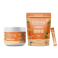 Ultima Replenisher Electrolyte Drink Mix Bundle – Orange, 30 Serving Canister & 20 Stickpacks – 6 Electrolytes & Minerals – Keto Friendly, Vegan, Non-GMO & Sugar-Free Electrolyte Powder