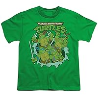 Popfunk Classic TMNT Teenage Mutant Ninja Turtles Retro Group Unisex Youth Juvenile T-Shirt