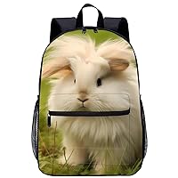 Angora Rabbit 17 Inch Laptop Backpack Large Capacity Daypack Travel Shoulder Bag for Men&Women