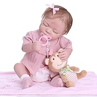 18 inch Reborn Baby Dolls Full Body Silicone Life Like Closed Eyes Baby Girl Hand Detailed Painting Anatomically Correct Washable Dolls Sets for Xmas/Birthday Gifts