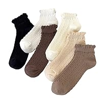 Cute Multi Colored Cotton Non Binding Ankle Socks For Women, Size 5-8, Pack of 6