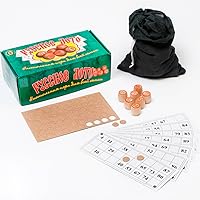 Classic Bingo Game Set - Russian Lotto Board Games - Fun Family Board Game with Wooden Barrels and Cards