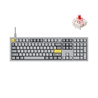 Keychron Q6 Wired Custom Mechanical Keyboard Knob Version, Full-Size QMK/VIA Programmable Macro with Hot-swappable Gateron G Pro Red Switch Double Gasket Compatible with Mac Windows Linux (Grey)