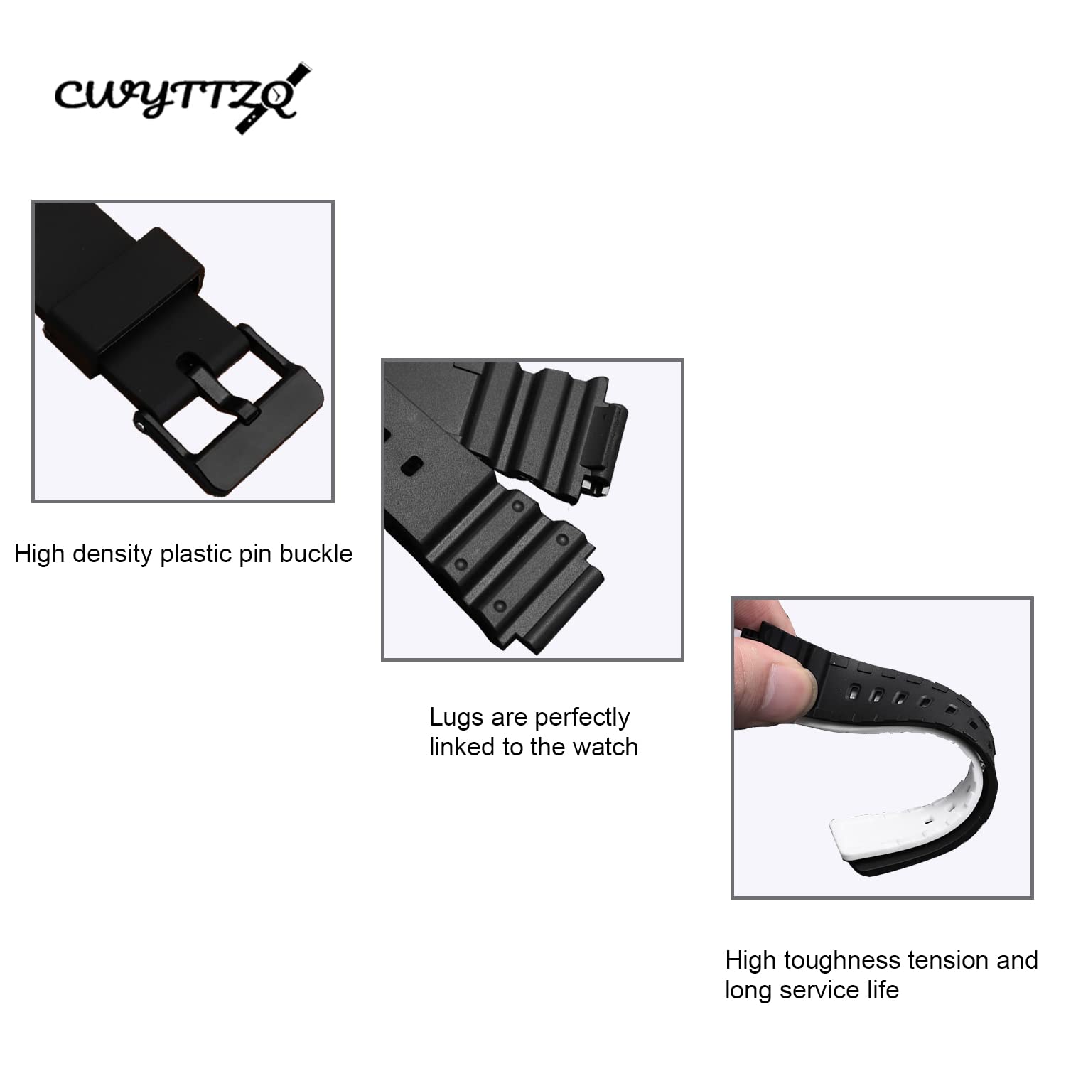 Cwyttzq Watchband Resin Silicone Rubber Band Men Sports Strap For CASIO MRW-200H/S300H/W-800 Replace 18mm Electronic Wristwatch Belt Watch Accessories