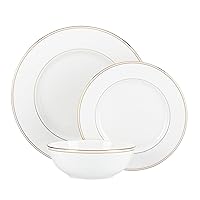 Lenox 3-Piece Place Setting Federal Gold, White