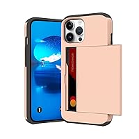 ZIYE Compatible with iPhone 15 Plus Case with Card Holder 15 Plus Wallet Case Anti-Scratch Dual Layer Hidden Pocket Case Shockproof Cover for iPhone 15 Plus 6.7 Inch-Gold
