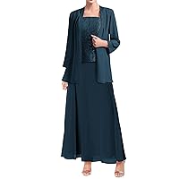 SERYO Mother of The Bride Dresses Lace Mother of The Groom Dresses with Jacket Teal US26W