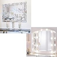 Chende Vanity Lights and Crystal Mirror for Bathroom