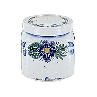 Blue Rose Polish Pottery Forget Me Not Medium Canister