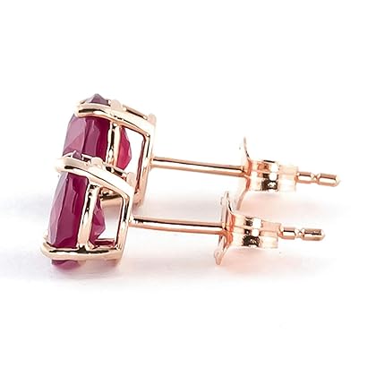 Galaxy Gold GG 14k Solid White, Rose, Yellow Gold Ruby Stud Earrings 3.5 ct s (CTW) Ruby- 3487