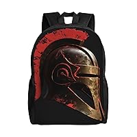 Laptop Backpack 16.1 Inch with Compartment Spartan Warrior Helmet Laptop Bag Lightweight Casual Daypack for Travel